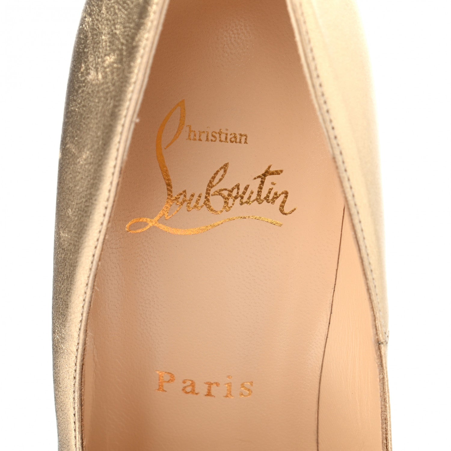 Christian Louboutin Metallic Calfskin Lady Peep 150 Pumps 36.5 Gold 7 of 10