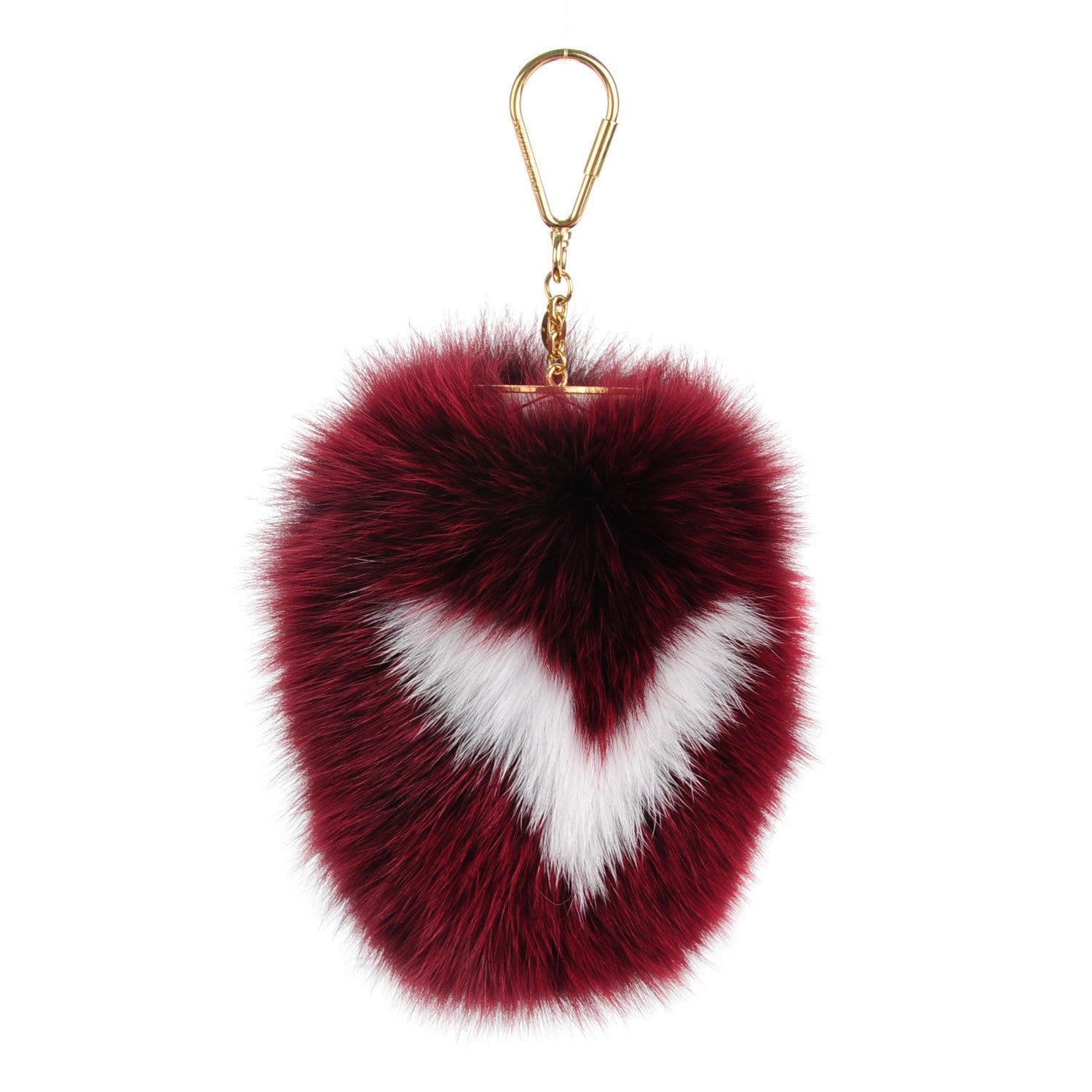 Louis Vuitton Fox Fur Fuzzy V Bag Charm Amarante 1 of 5