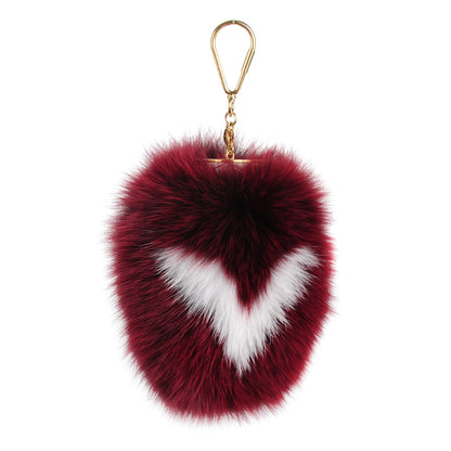 Louis Vuitton Fox Fur Fuzzy V Bag Charm Amarante 1 of 5