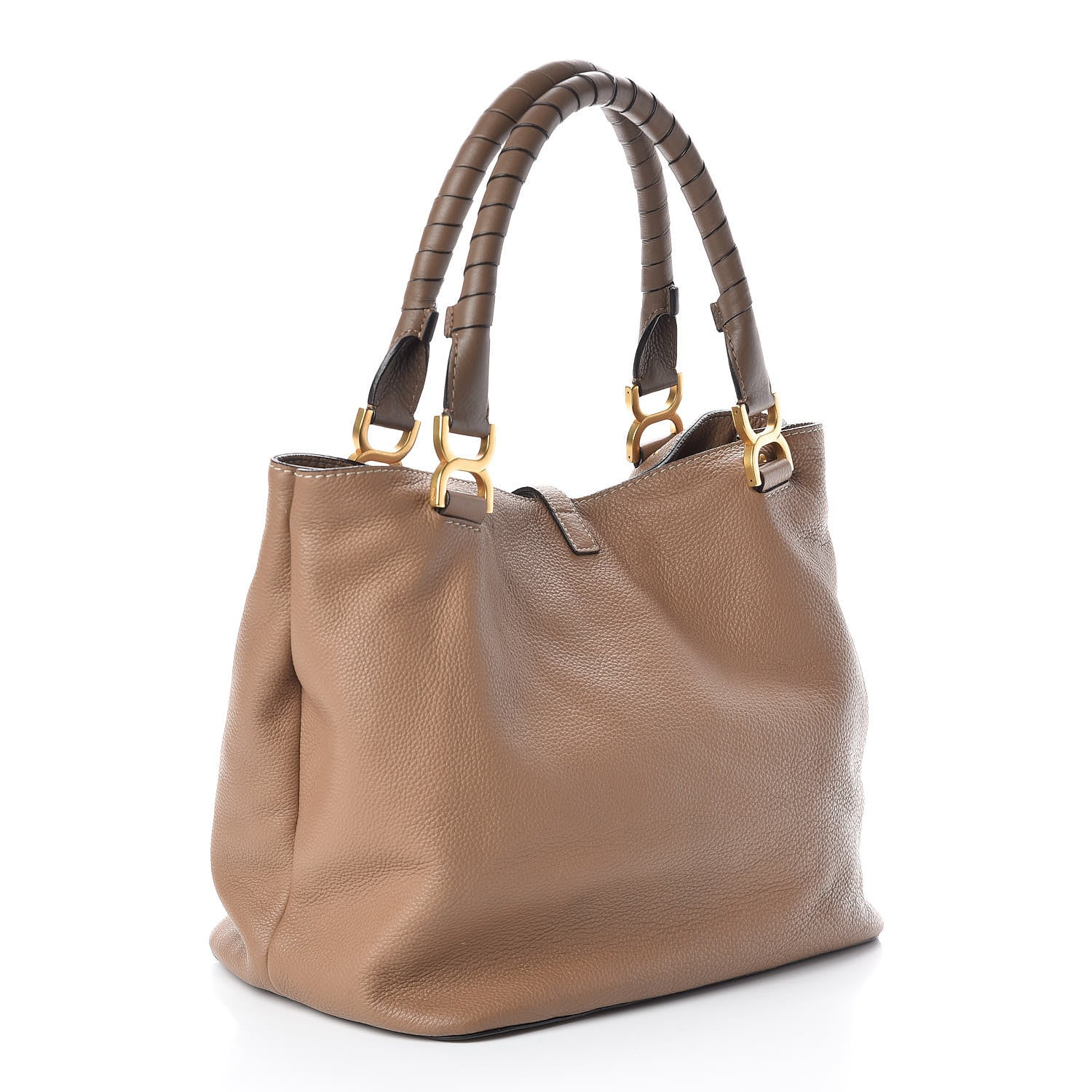 Chloe Calfskin Large New Marcie Tote Nut 3 of 8
