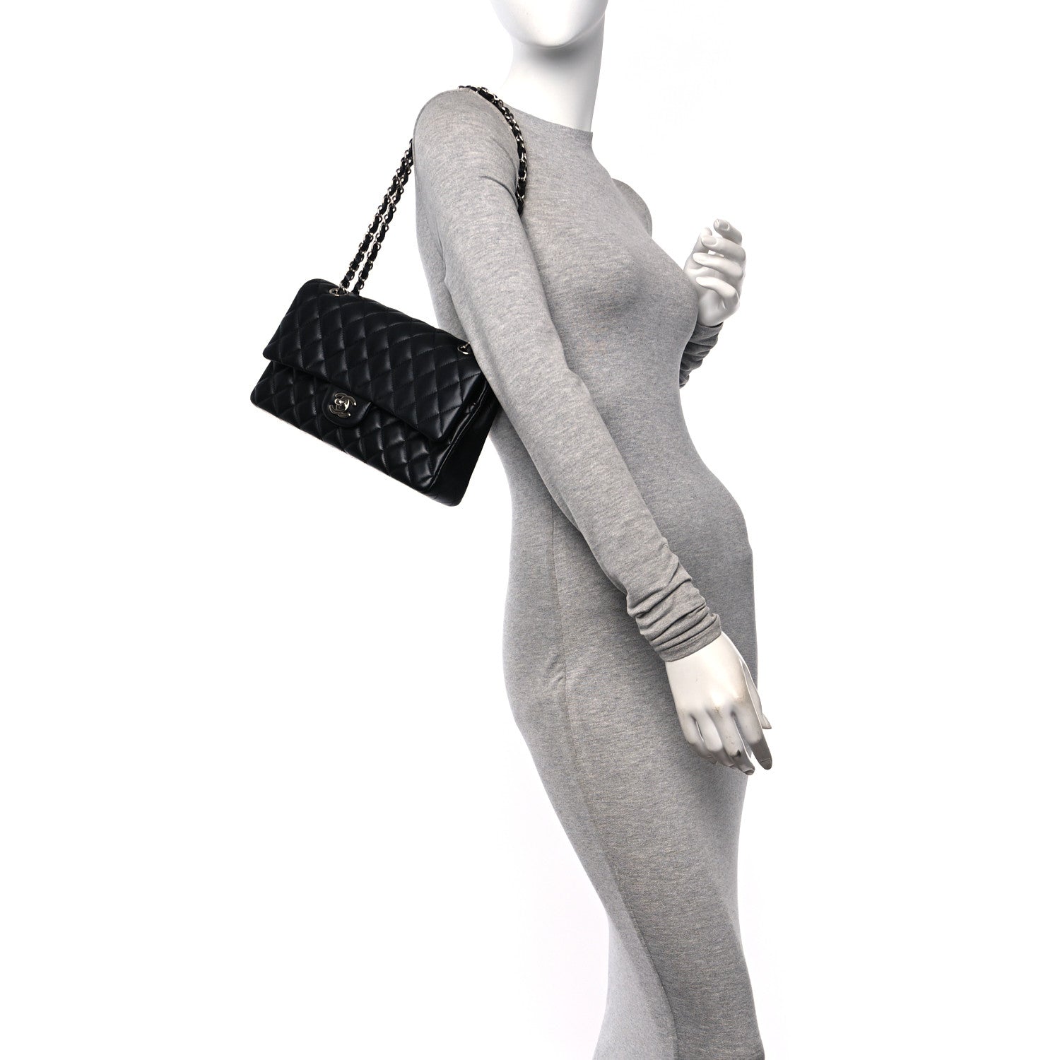 Chanel Lambskin Quilted Medium Double Flap Black 2 of 11