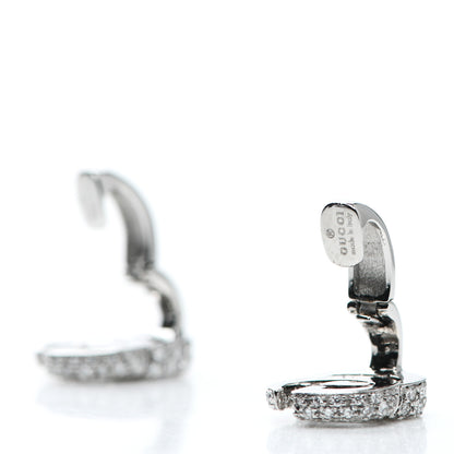Gucci 18K White Gold Diamond Running G Clip On Earrings 3 of 5