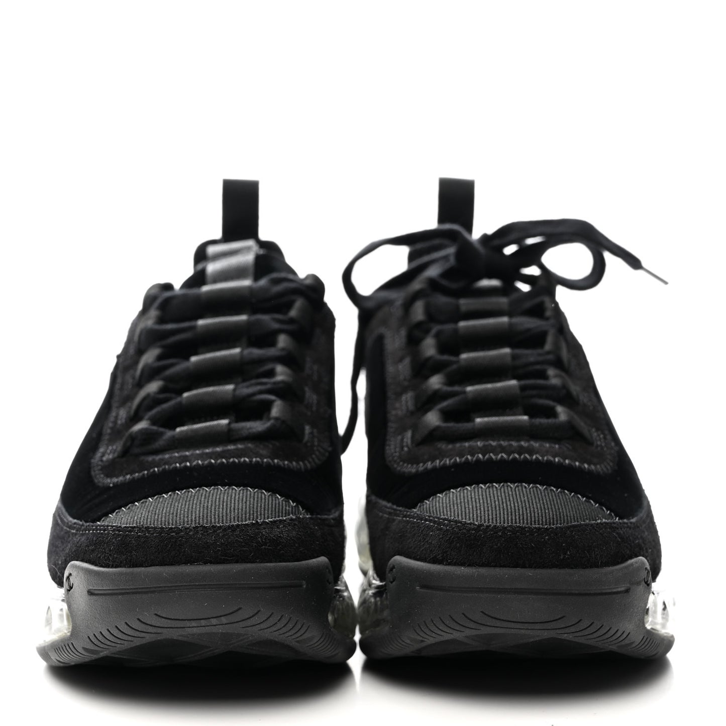 Suede Calfskin Velvet Grosgrain CC Sneakers 35.5 Black
