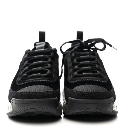 Chanel Suede Calfskin Velvet Grosgrain CC Sneakers 35.5 Black 3 of 9