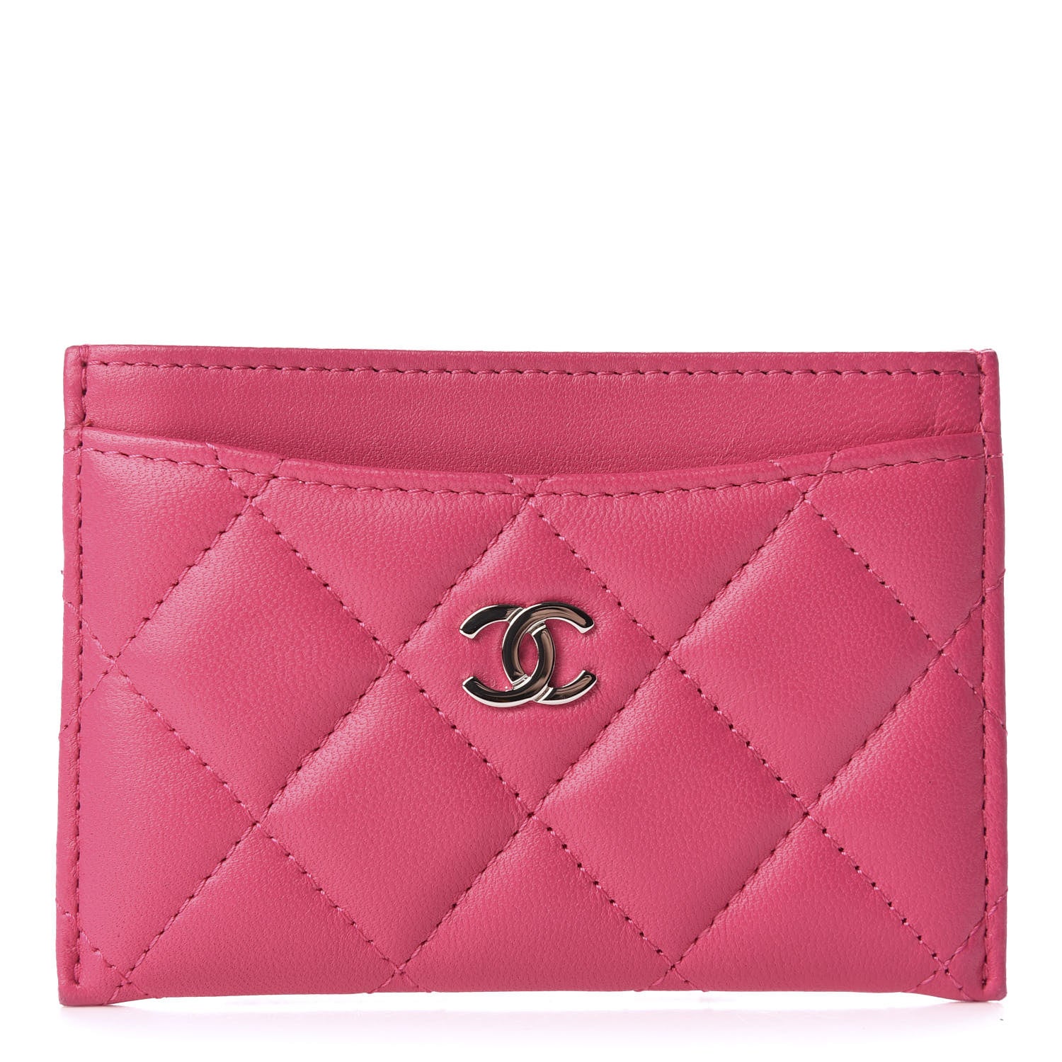 Chanel Lambskin Quilted Card Holder Pink 1 of 7