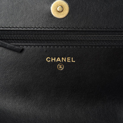 Chanel Tweed Quilted Chanel 19 Wallet On Chain WOC Black Beige 8 of 12