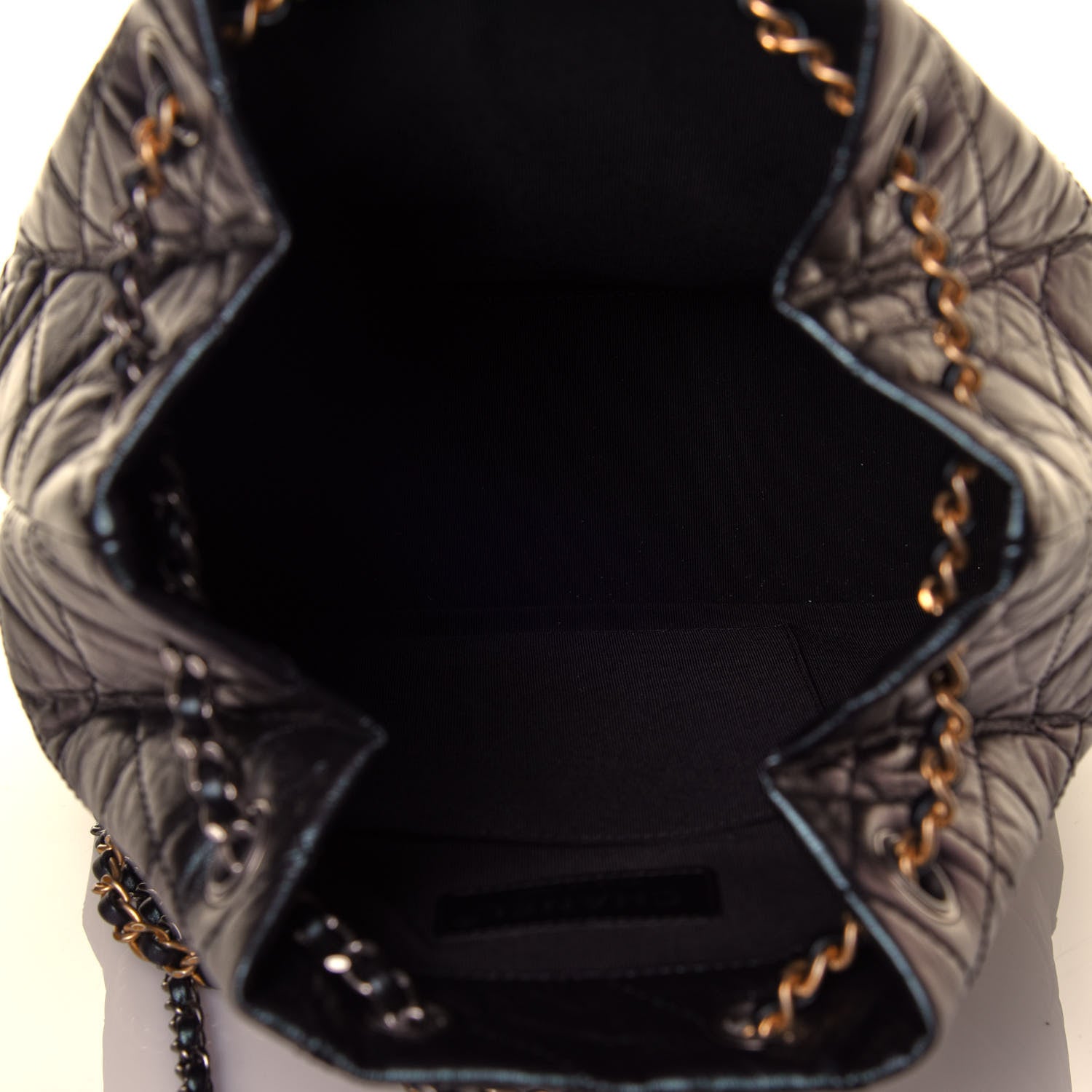 Chanel Iridescent Aged Calfskin Quilted Gabrielle Backpack Black 4 of 4