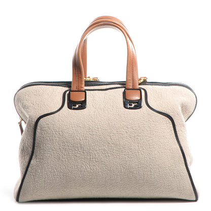 Fendi Tessuto Matelasse Chameleon Tote Ecru Black 1 of 10