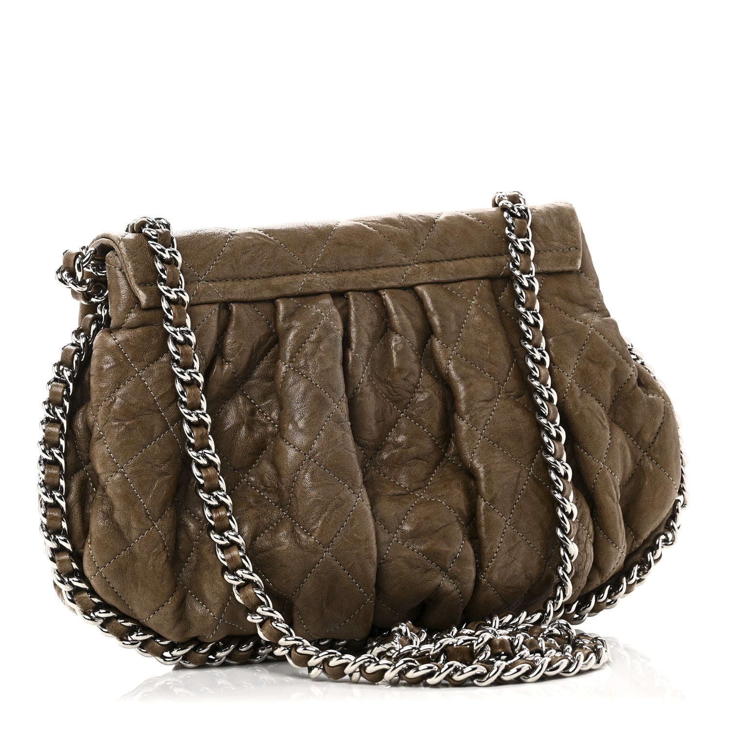 Chanel Washed Lambskin Quilted Medium Chain Around Messenger Brown 3 of 10