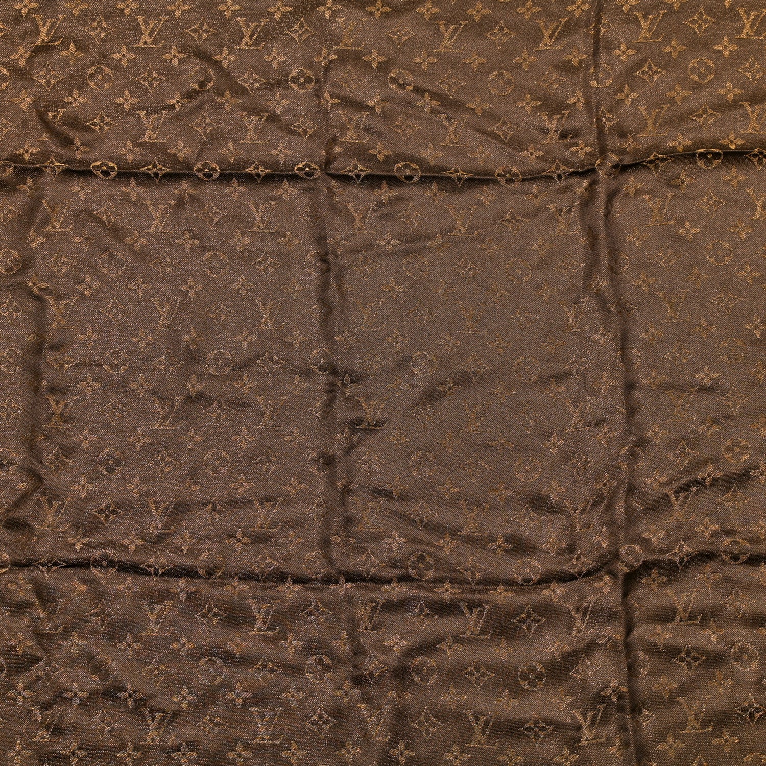 Louis Vuitton Silk Lurex Wool Monogram Shine Shawl Brown 3 of 5