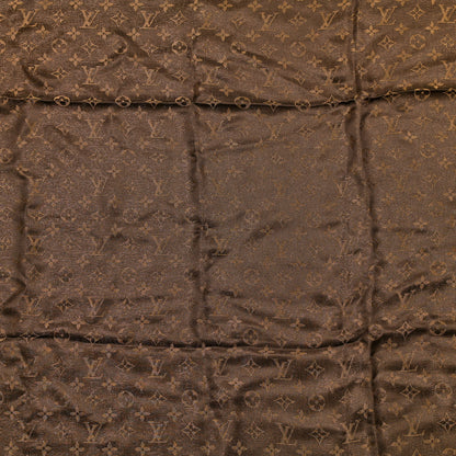 Louis Vuitton Silk Lurex Wool Monogram Shine Shawl Brown 3 of 5