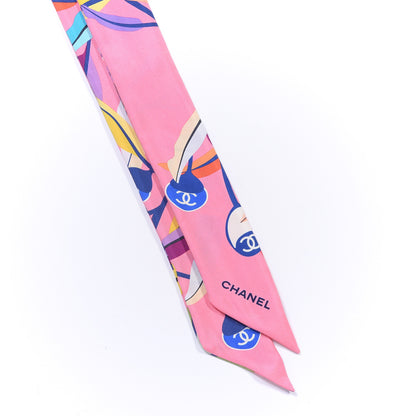 Chanel Silk CC Slim Bandeau Scarf Rose 2 of 3