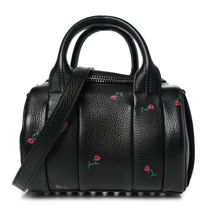 Alexander Wang Pebbled Lambskin Rose Printed Mini Rockie Black Silver Hardware 1 of 9