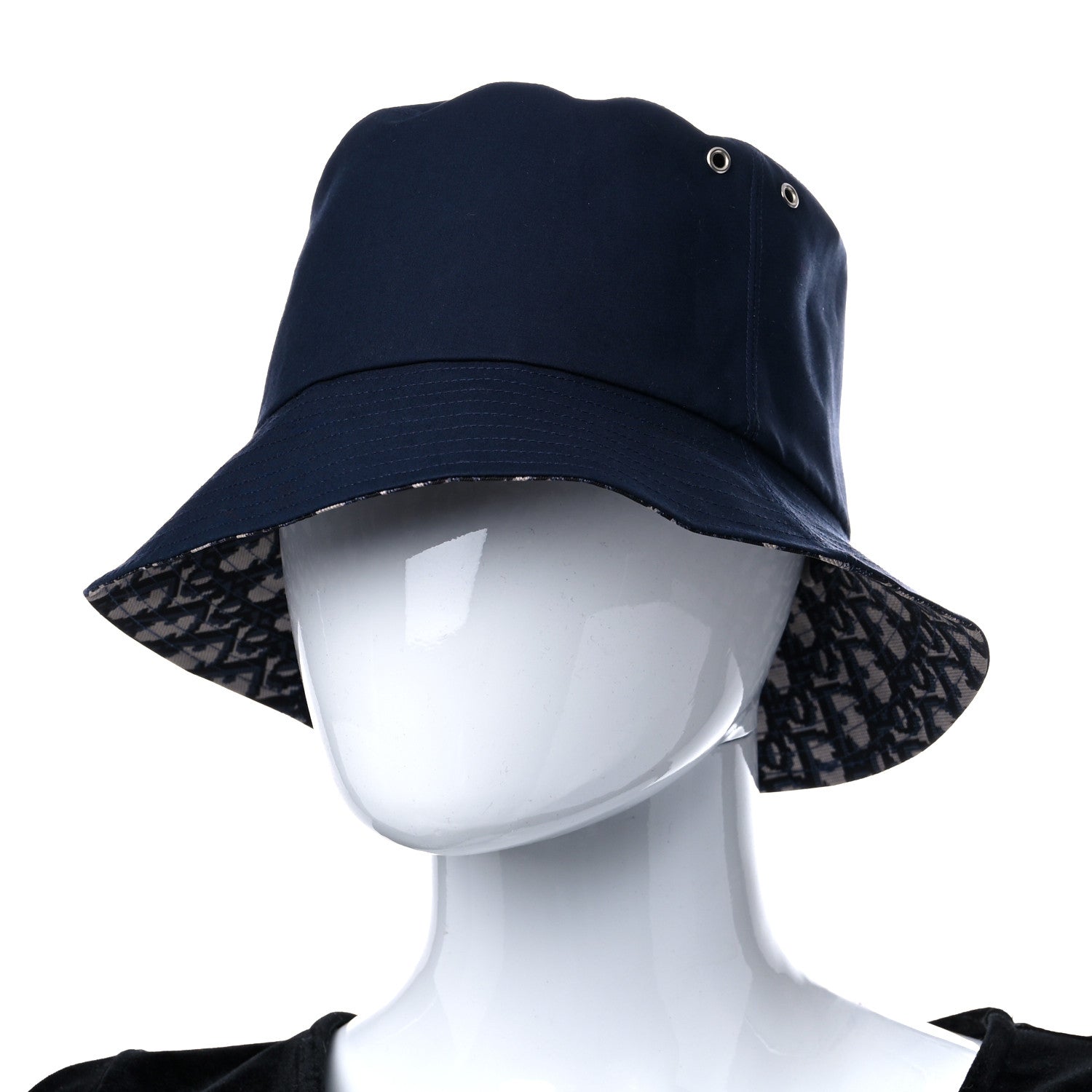 Christian Dior Oblique Reversible Teddy-D Brim Bucket Hat 57 Blue 3 of 13
