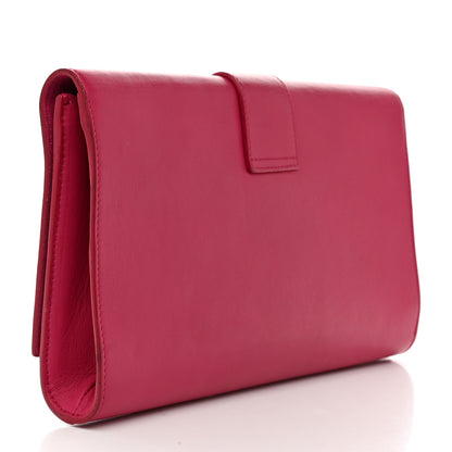 Saint Laurent Calfskin Classic Y Ligne Clutch Fuchsia 3 of 10