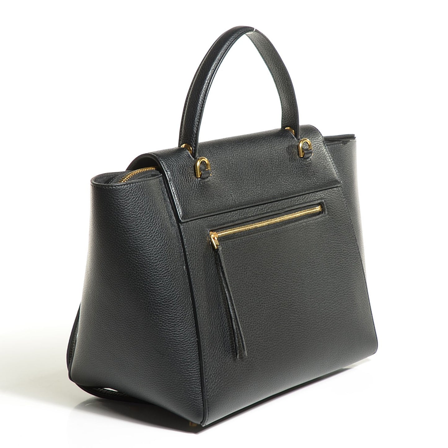 Drummed Calfskin Small Belt Bag Black