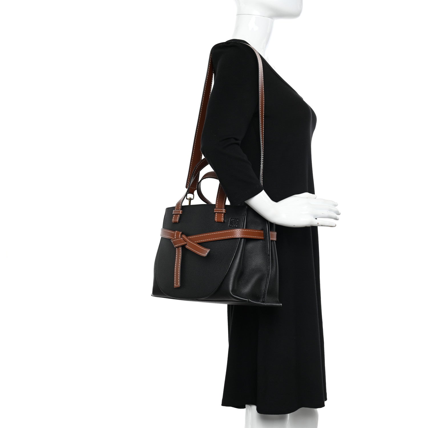 Loewe Calfskin Small Gate Tote Pecan Black 2 of 13