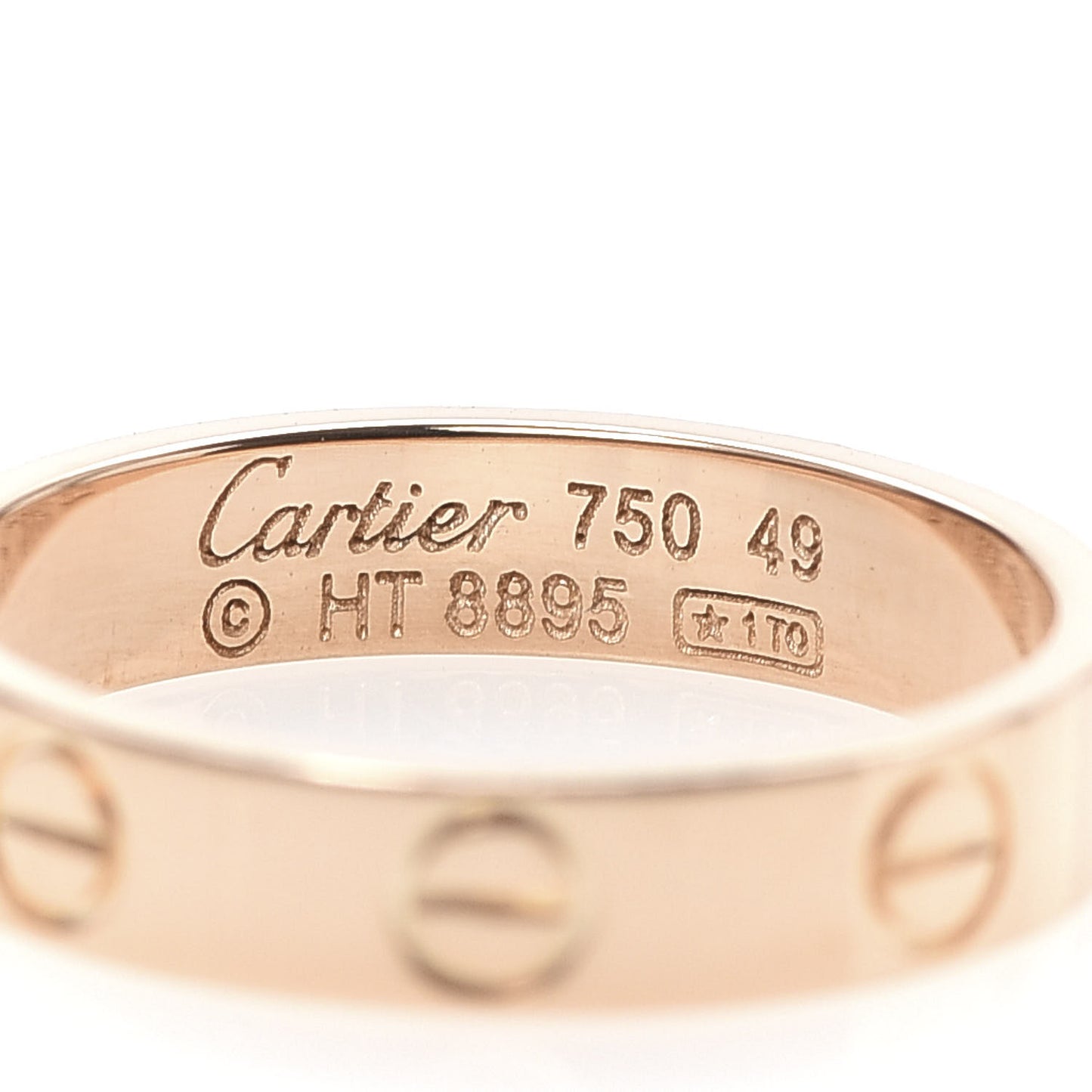 18K Pink Gold 3.5mm LOVE Wedding Band Ring 49 4.75