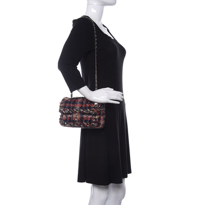 Chanel Tweed Braided Charms Small Double Flap Red Multicolor 2 of 10