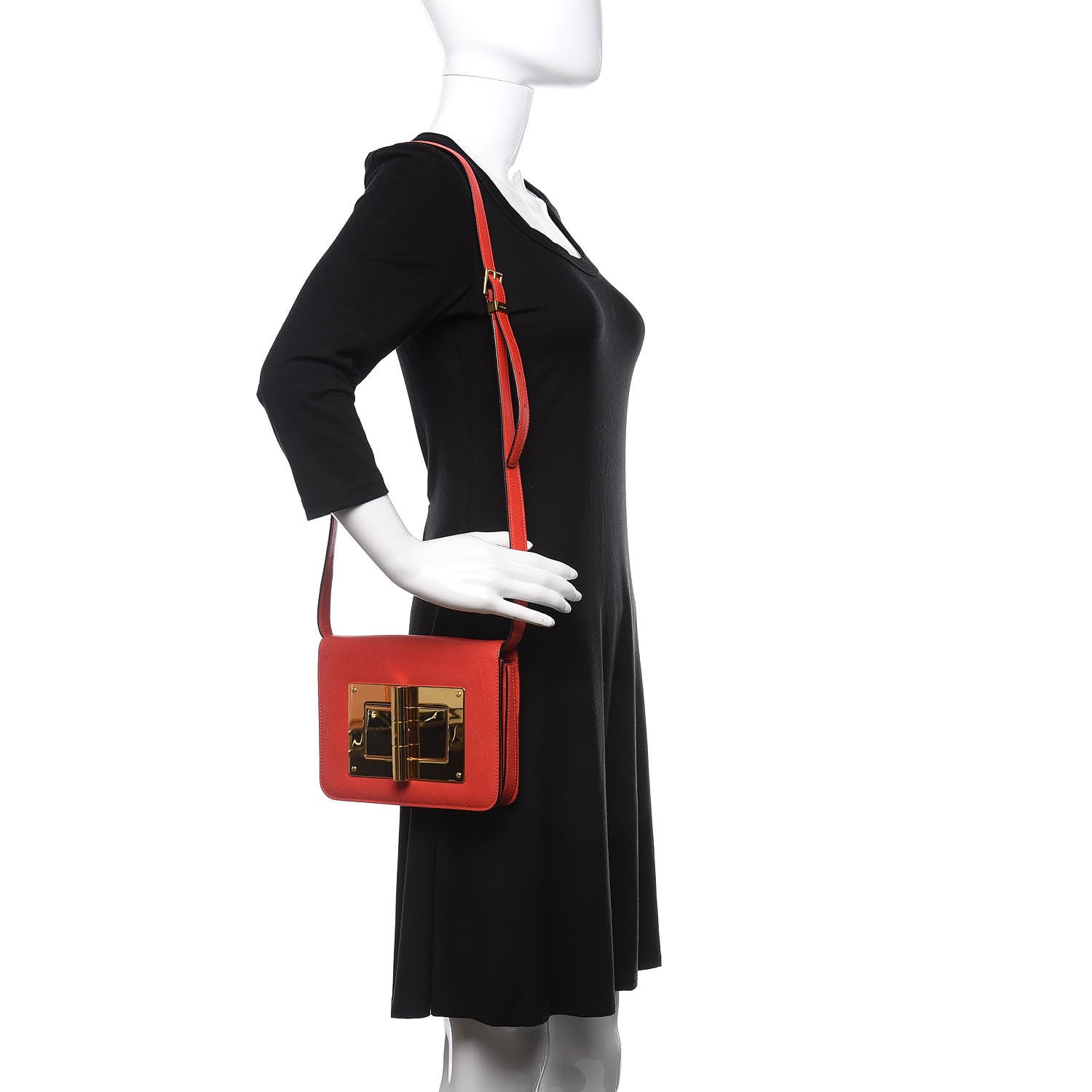 Tom Ford Goatskin Natalia Medium Shoulder Bag Red 2 of 10