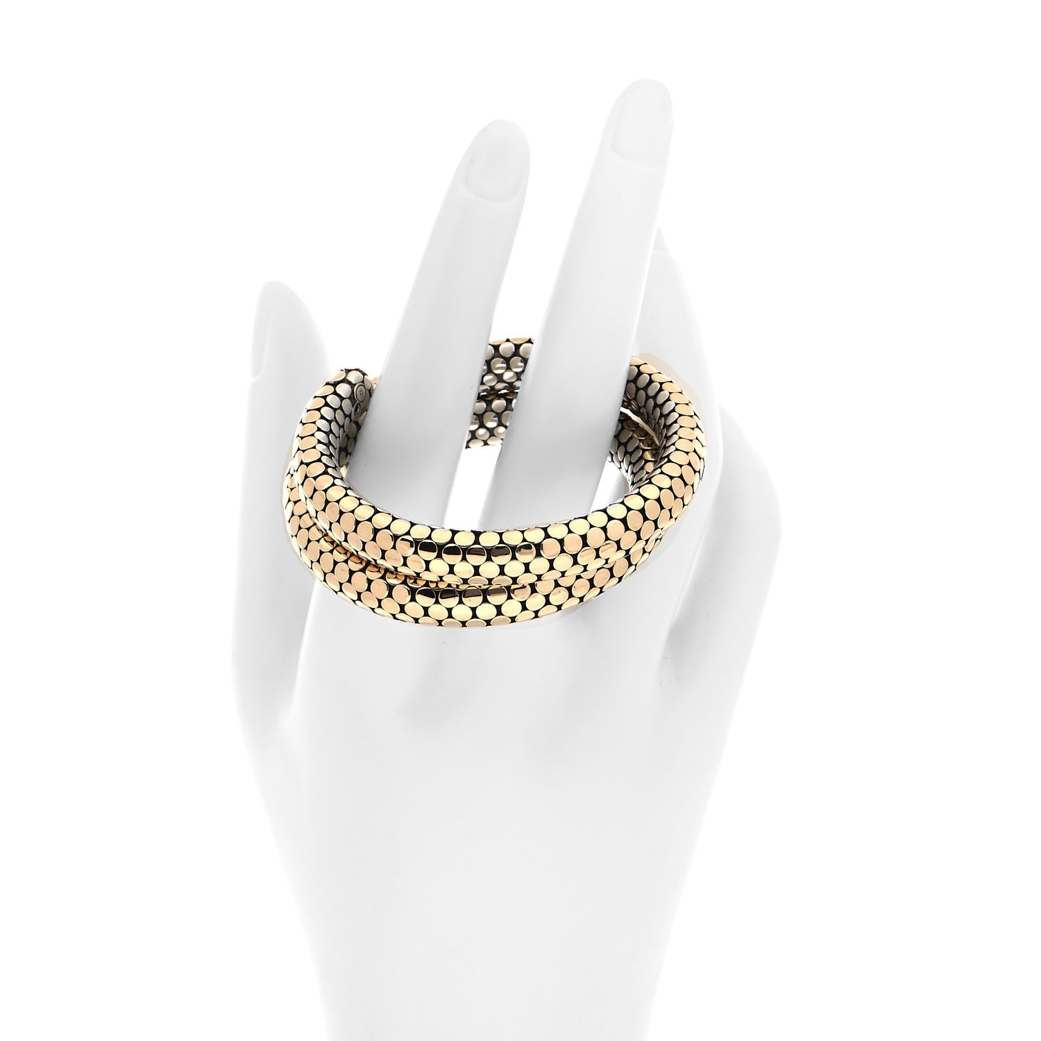 John Hardy Sterling Silver 18K Yellow Gold Dot Double Coil Bracelet 2 of 4