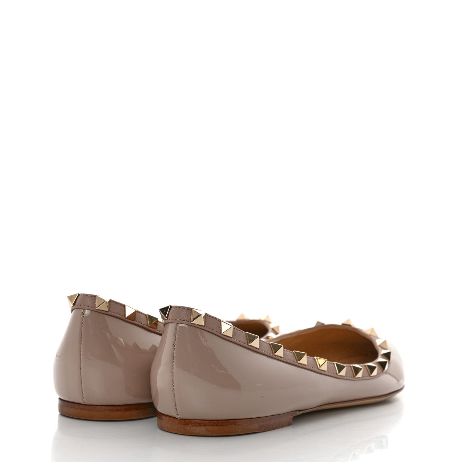 Valentino Garavani Patent Rockstud Ballerina Flats 40.5 Poudre 4 of 8