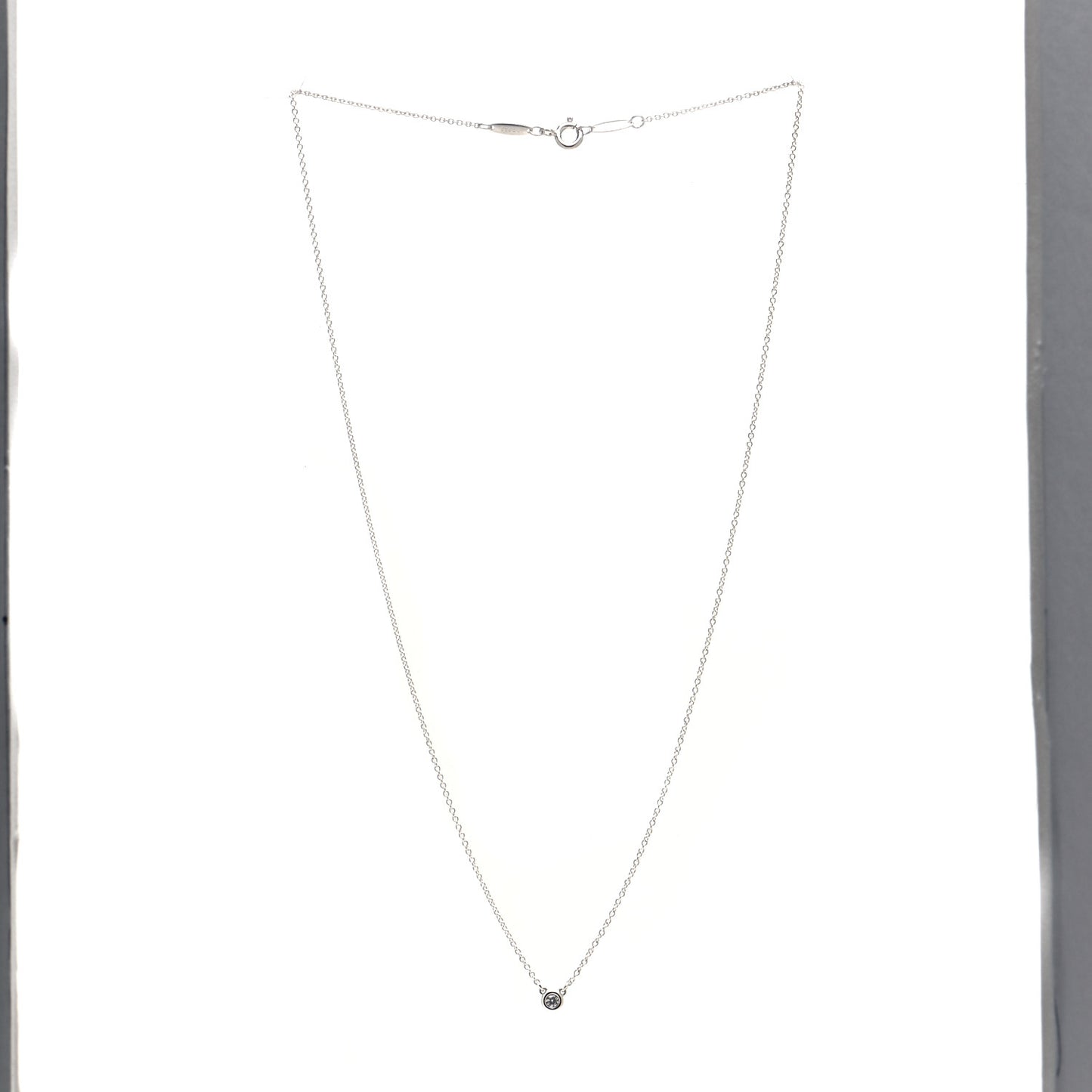 Sterling Silver Diamond .05ct Elsa Peretti Diamonds by the Yard Pendant Necklace