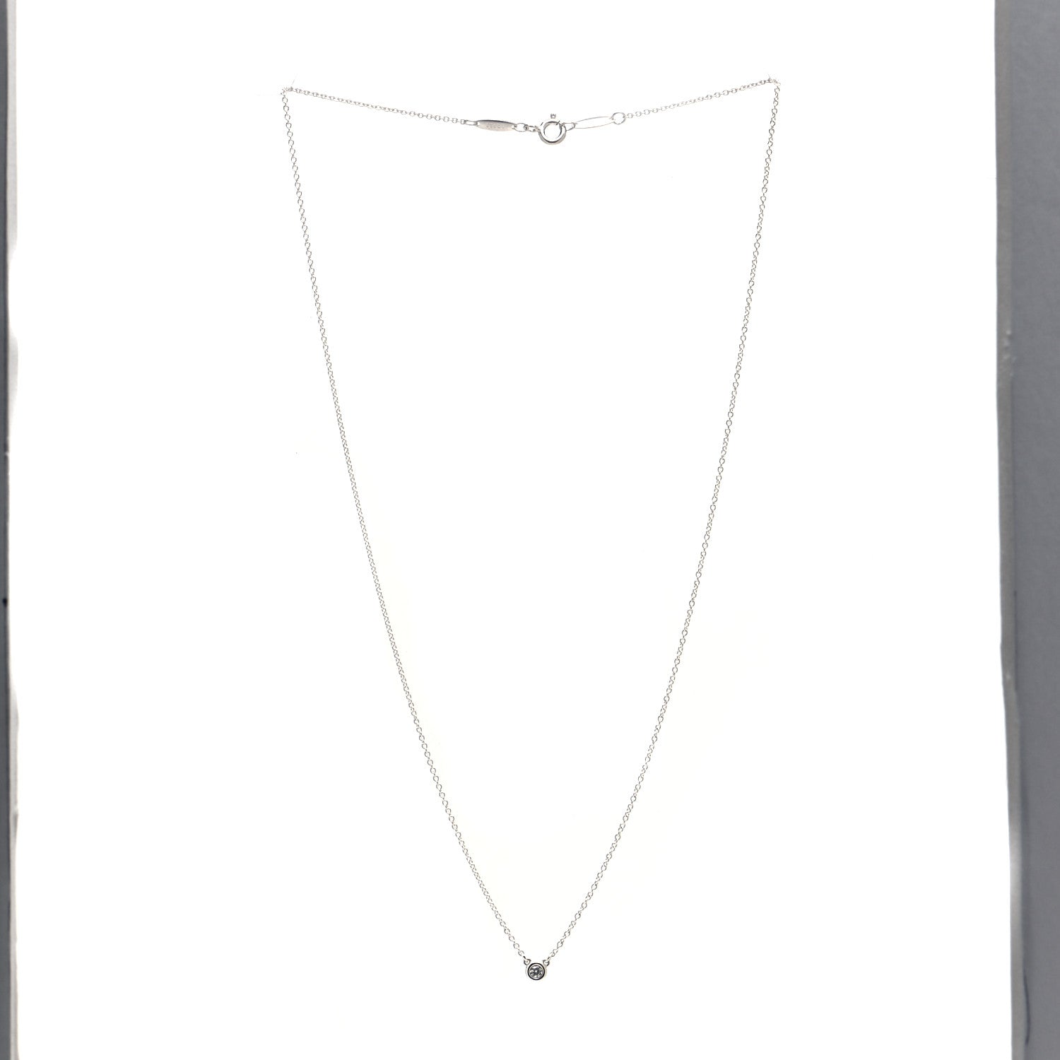 Tiffany Sterling Silver Diamond .05ct Elsa Peretti Diamonds by the Yard Pendant Necklace 3 of 6