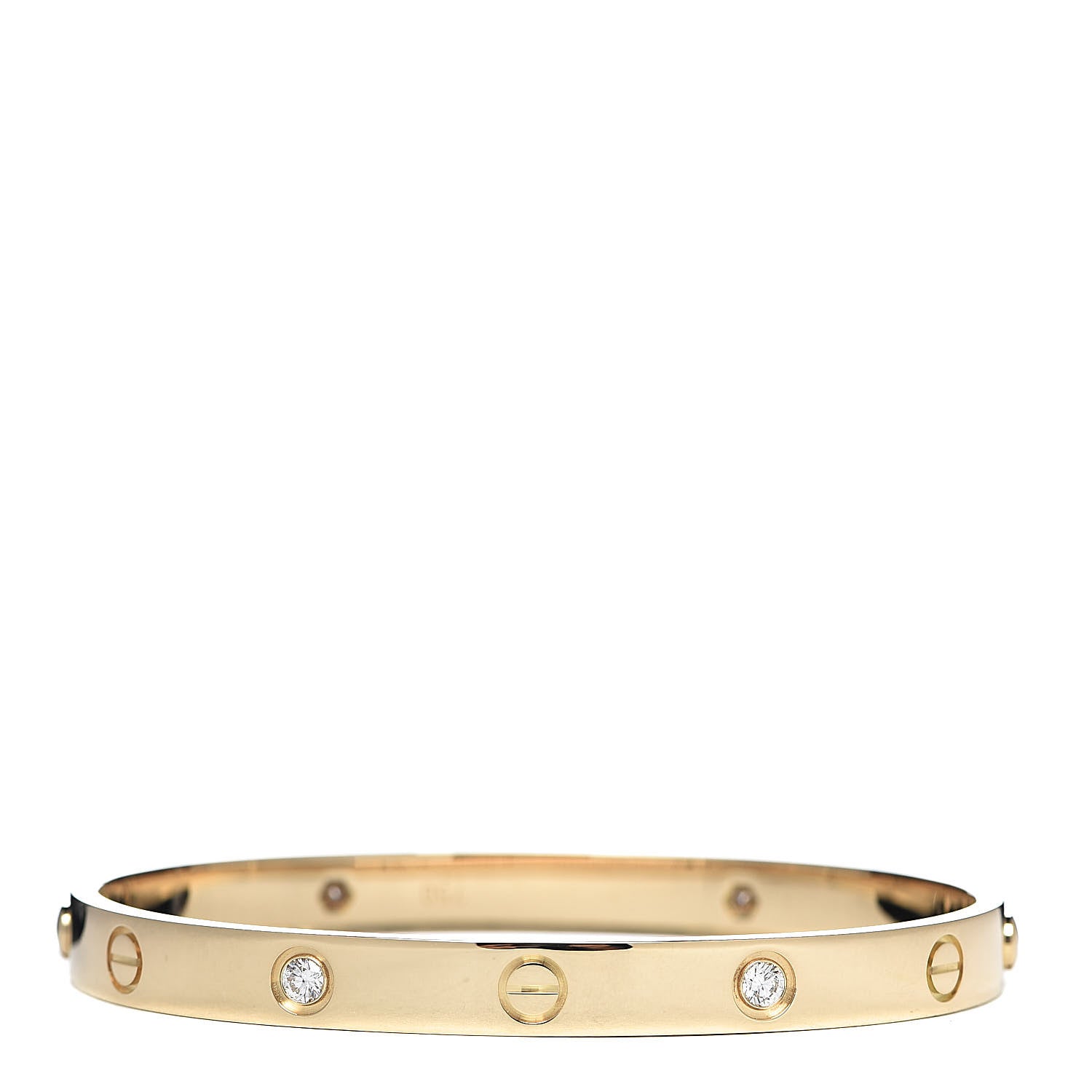 Cartier 18K Yellow Gold 4 Diamond LOVE Bracelet 18 3 of 7
