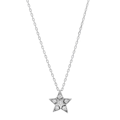 Chanel 18K White Gold Diamond Small Comete Geode Pendant Necklace 1 of 5