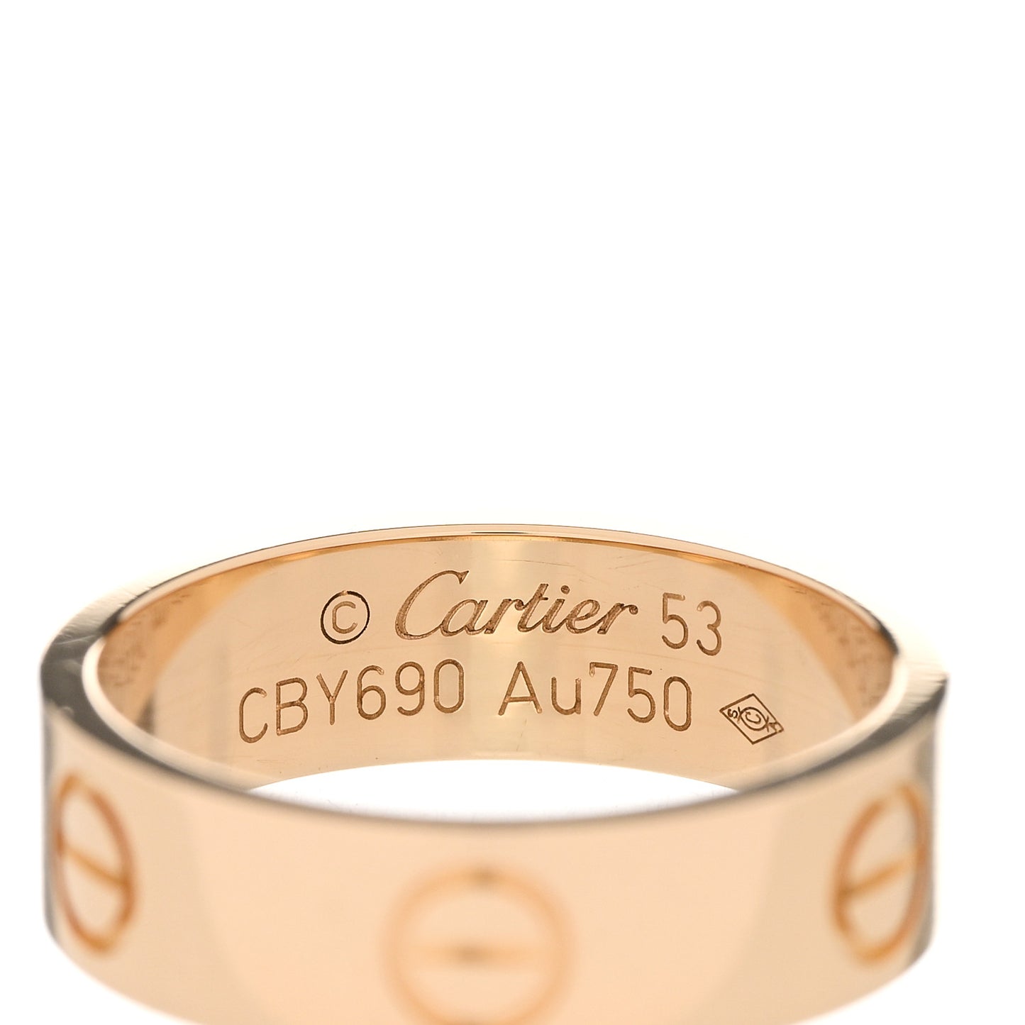 18K Yellow Gold 5.5mm LOVE Ring 53 6.5