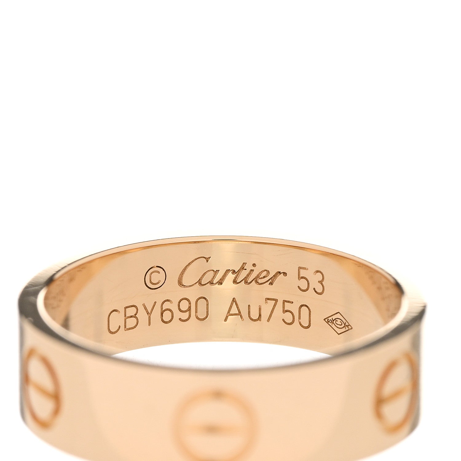 Cartier 18K Yellow Gold 5.5mm LOVE Ring 53 6.5 4 of 5