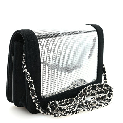 Chanel Velvet Mirror Embellished Boy Wallet On Chain WOC Argent 2 of 10