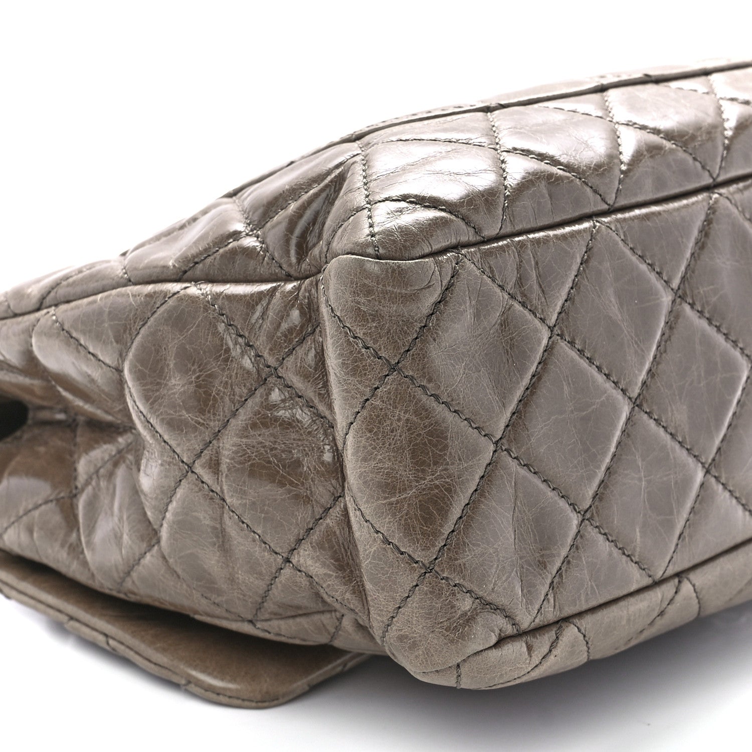 Chanel Glazed Calfskin Castle Rock Medium Flap Dark Beige 12 of 14
