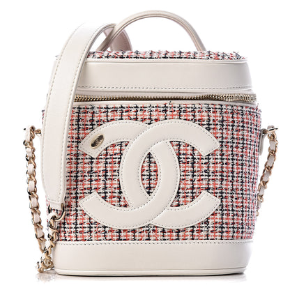 Chanel Tweed Lambskin Timeless Vanity Cosmetic Case White 1 of 10