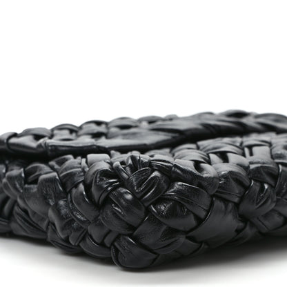 Bottega Veneta Calfskin Foulard Intreccio Kalimero Città Shoulder Bag Black 7 of 9