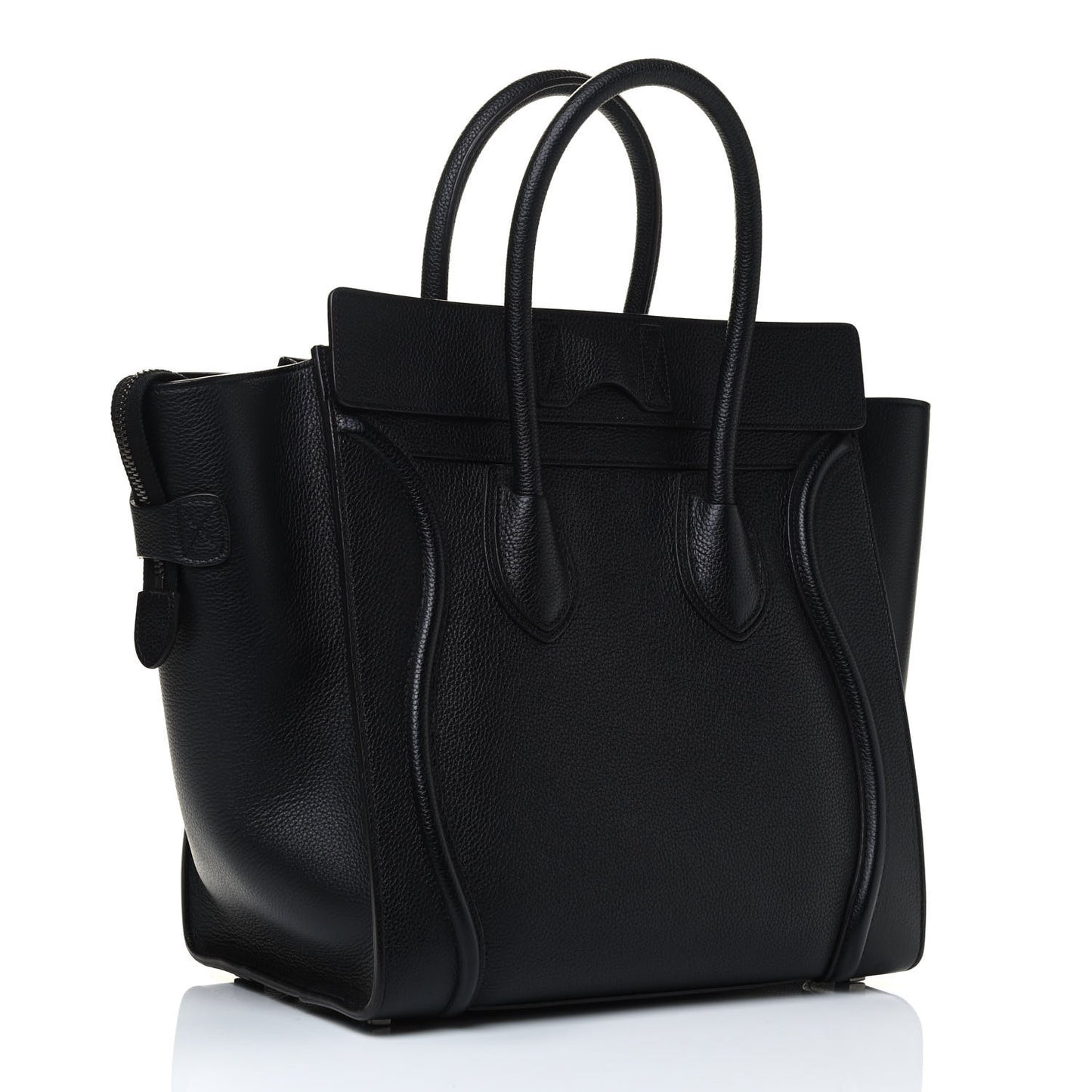 Drummed Calfskin Mini Luggage Black