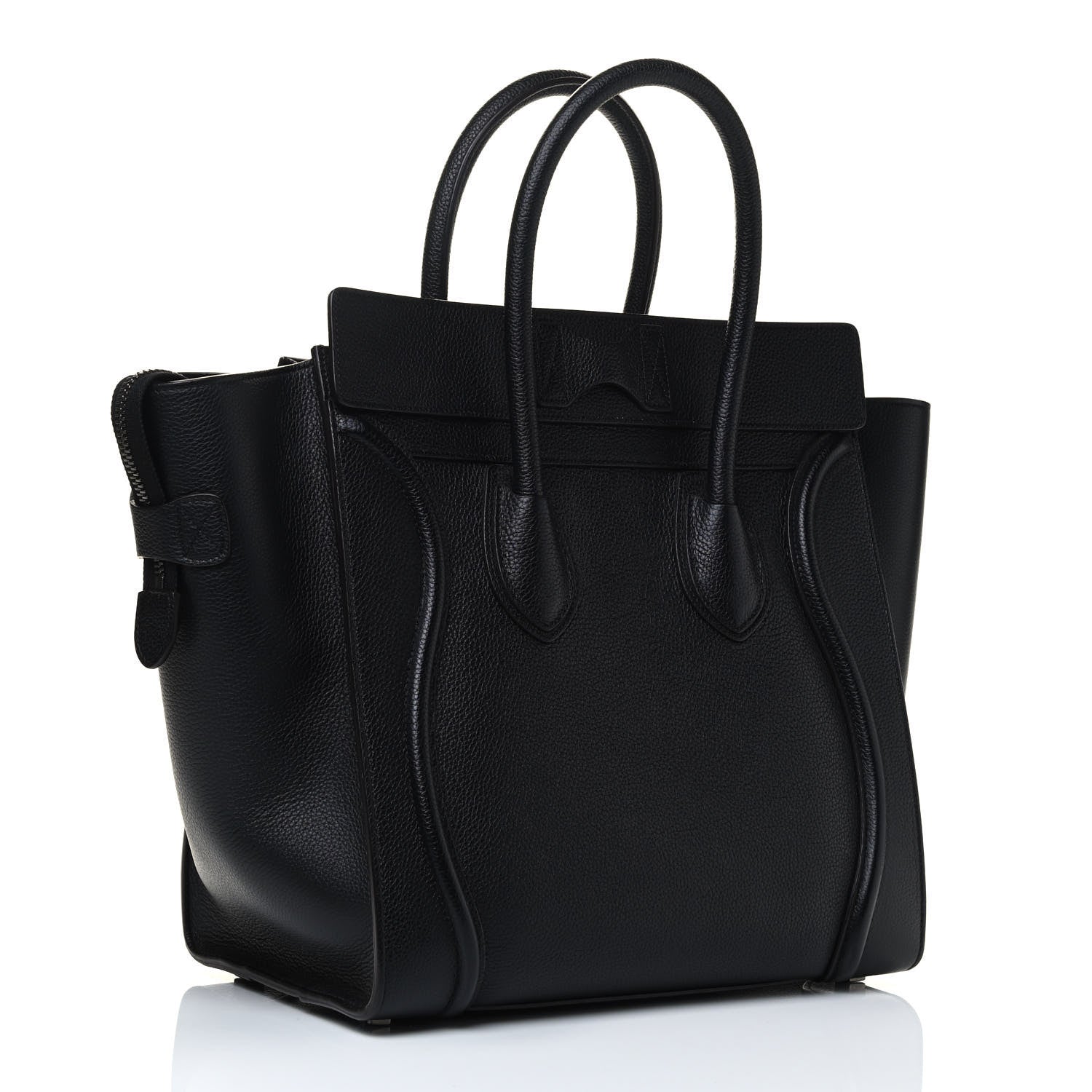 Celine Drummed Calfskin Mini Luggage Black 2 of 4