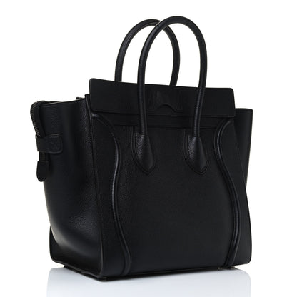Celine Drummed Calfskin Mini Luggage Black 2 of 4