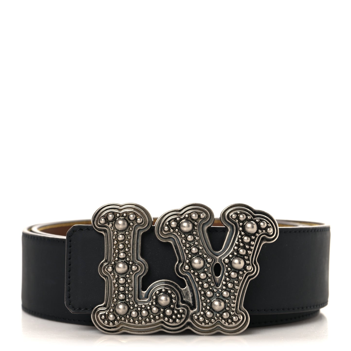 Calfskin 40mm LV Ranch Studs Reversible Belt 90 36 Black