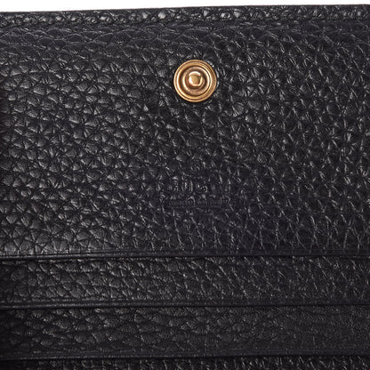 Gucci Pebbled Calfskin Animalier Card Case Black 6 of 8