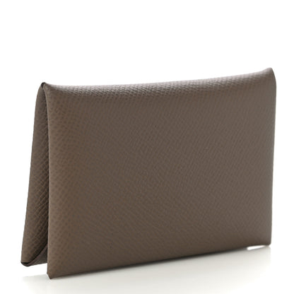 Hermes Epsom Calvi Card Case Etoupe 3 of 10