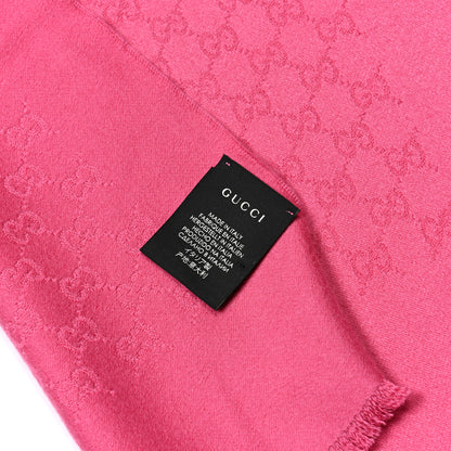 Gucci Cashmere GG Monogram Gem Lux Scarf Fuxia 4 of 4