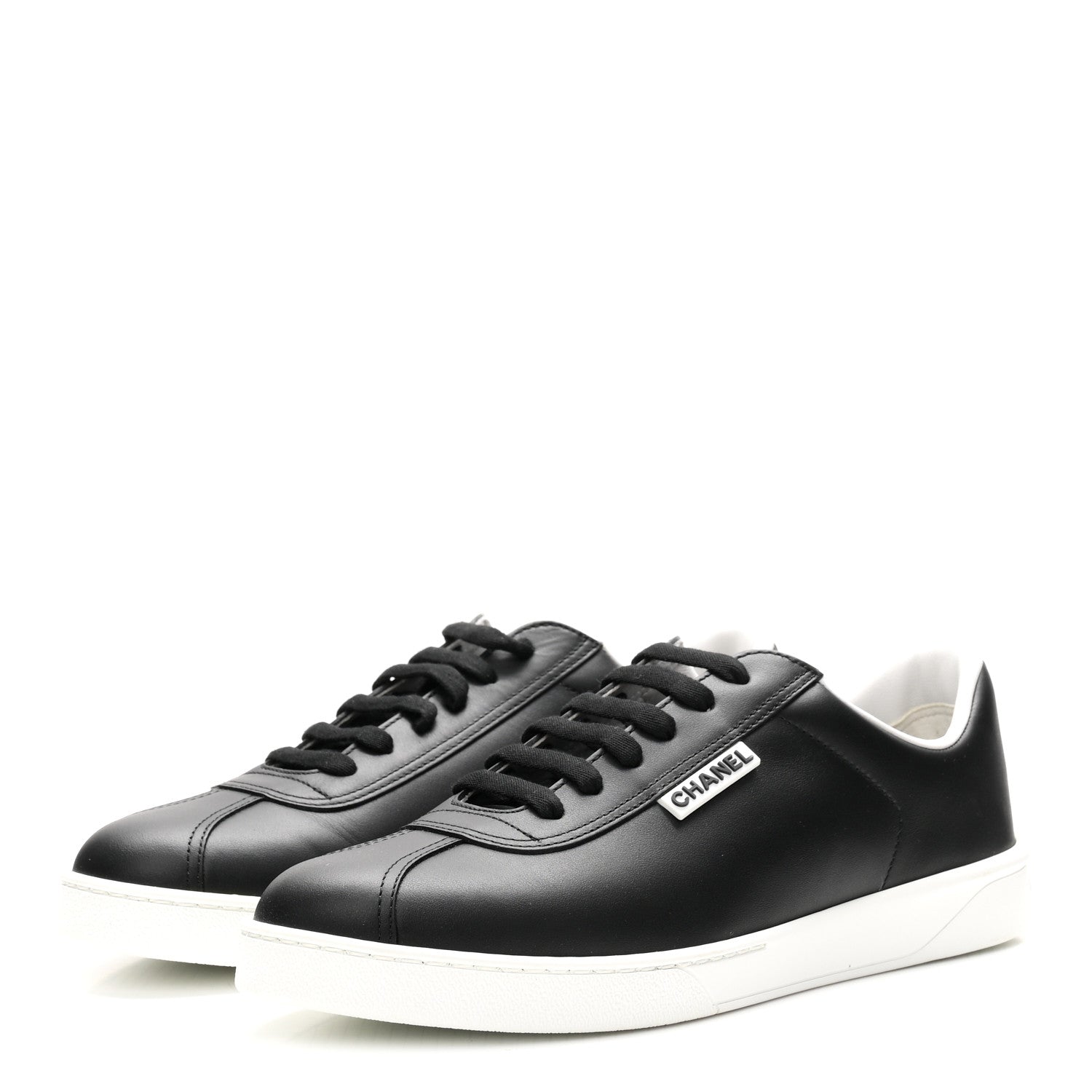 Chanel Calfskin CC Womens Sneakers 40 Black 4 of 9