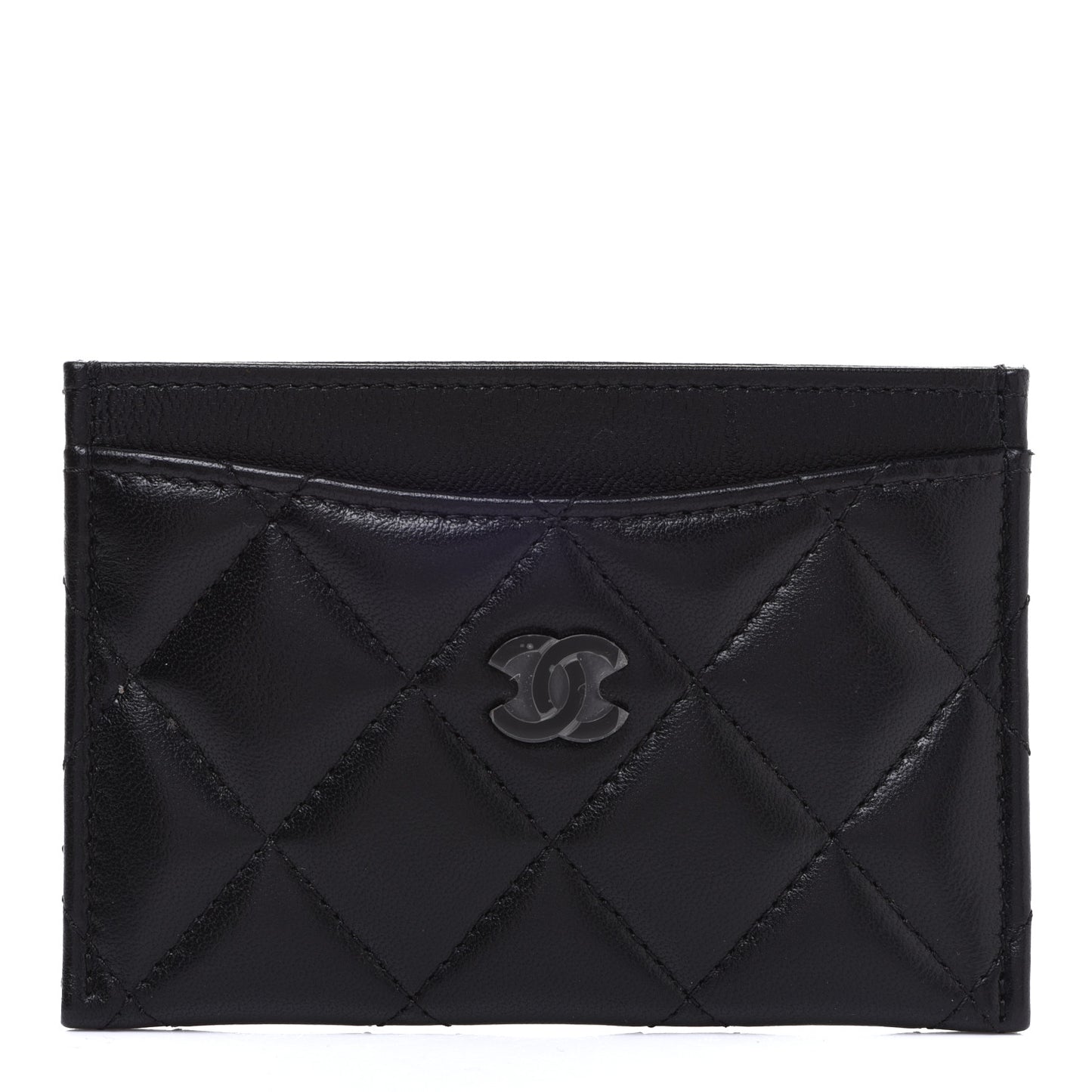 Lambskin Quilted Card Holder So Black