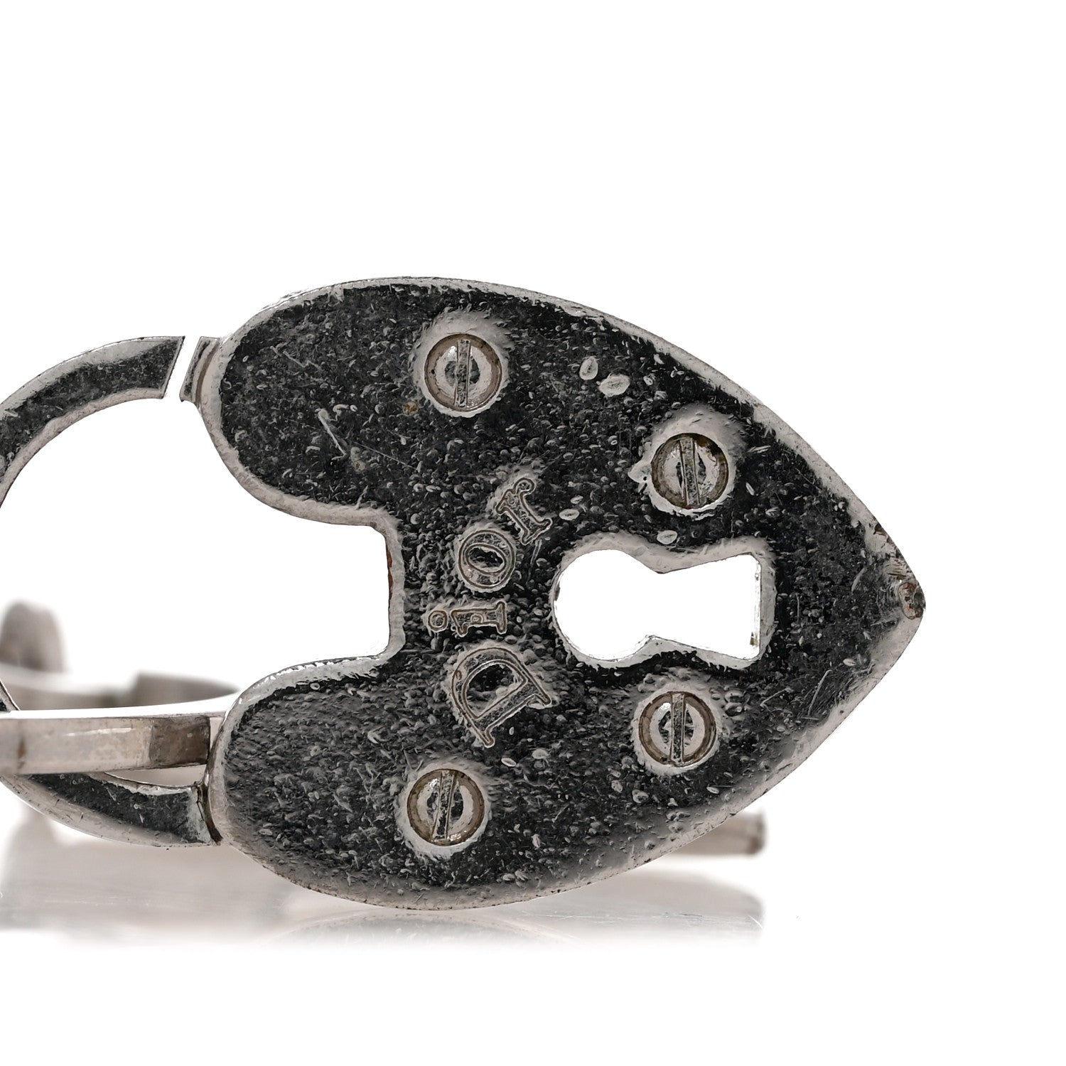 Christian Dior Metal Multi Charm Oval Clip On Drop Earrings Silver 5 of 5