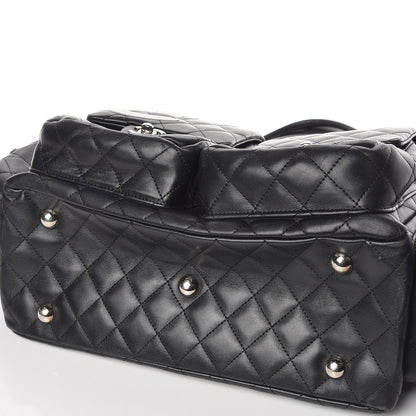 Chanel Calfskin Quilted Large Cambon Multipocket Reporter Black White 10 of 18