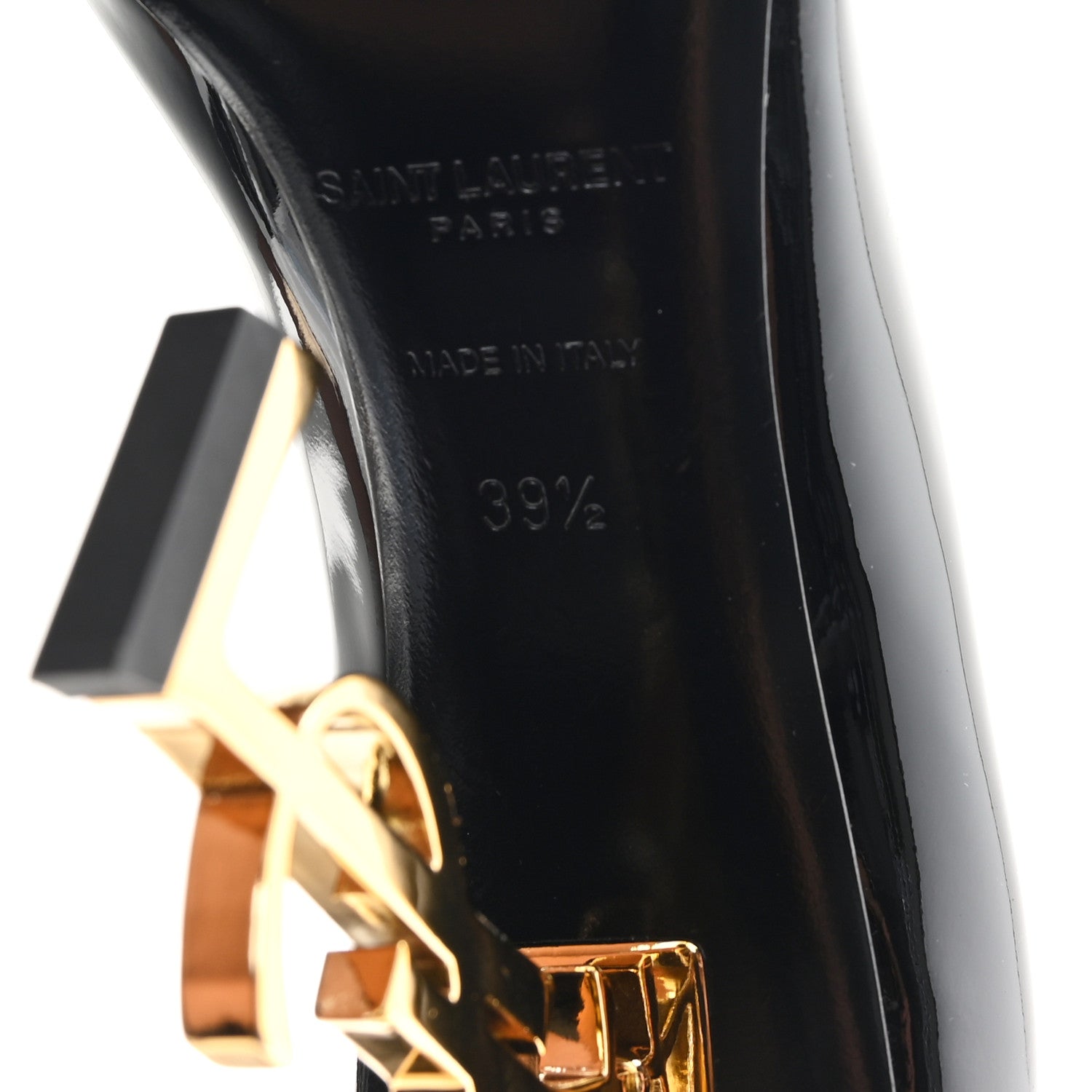 Saint Laurent Patent Opyum 110 Pumps  39.5 Black Gold 7 of 10
