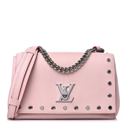 Louis Vuitton Soft Calfskin Lockme II Chain Rivets BB Rose Ballerine 1 of 18