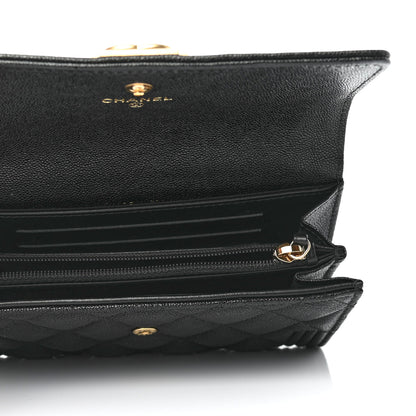 Chanel Caviar Quilted Medium Boy Flap Wallet Black 5 of 7